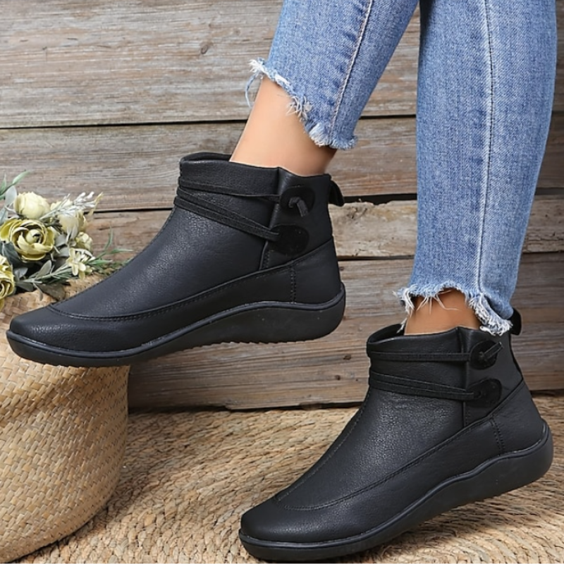 Waterproof Women's Ankle Boots with Adjustable Strap and Comfort Sole