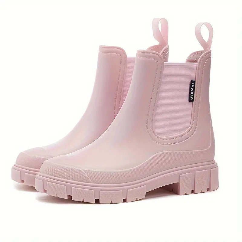 Women's Waterproof Rain Boots with Slip-Resistant Lug Sole