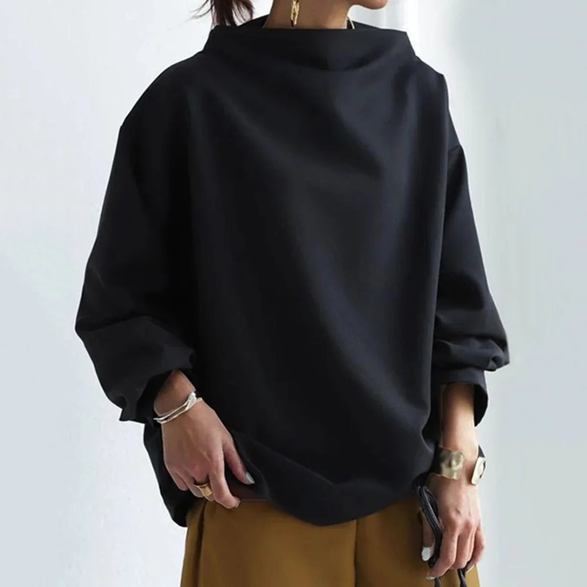 Adria | Women's Black Long-Sleeve Sweater