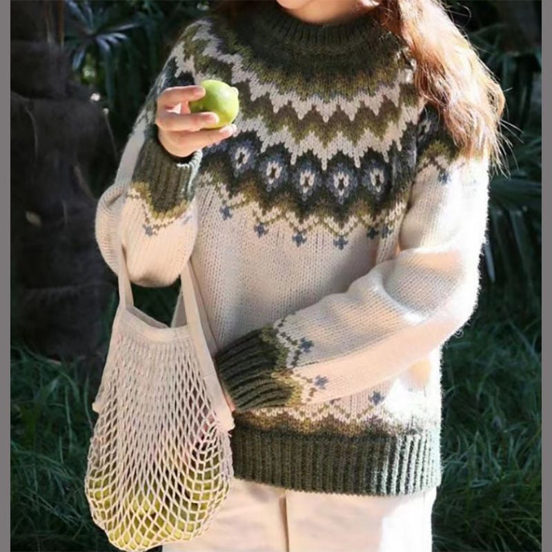 Women's Fair Isle Crewneck Sweater in a Cozy Relaxed Fit