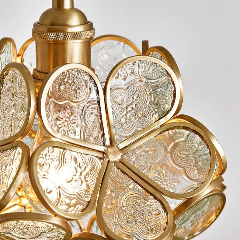 Nuvia - Lampada a sospensione LED in vetro floreale dal design moderno