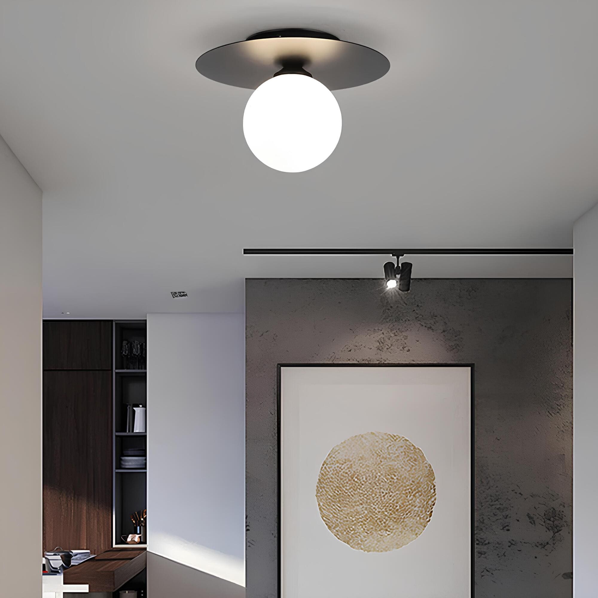Alura - Lampada a soffitto LED dorata con design sferico classico