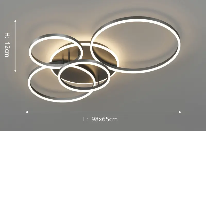 Velia - Lampada da soffitto moderna nera