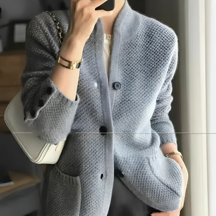 Cozy Warmth Women's Long Sleeve Button-Up Knit Cardigan