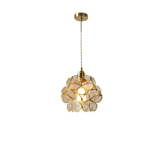 Nuvia - Lampada a sospensione LED in vetro floreale dal design moderno